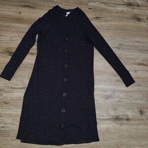 We The Free size M Button Knit Sweater Thin Ribbed Dress Tunic Split Bodycon